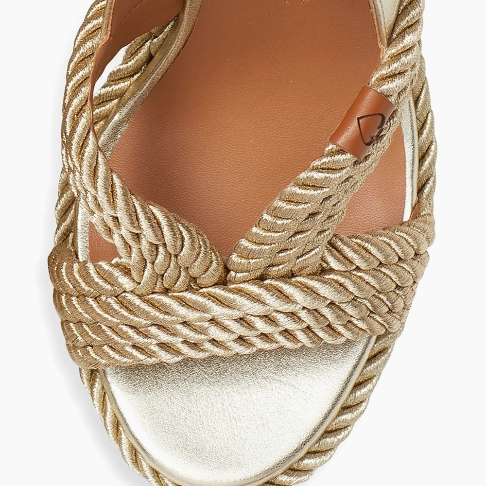Kate Spade Gold Rope Wedges - Size 10 | Summer Party Wedding Beach Style - Picture 9 of 11